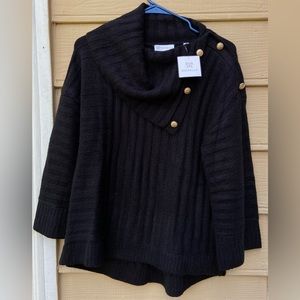 NWT Rafaella Black Cowl Neck Sweater